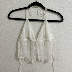 White Halter Top